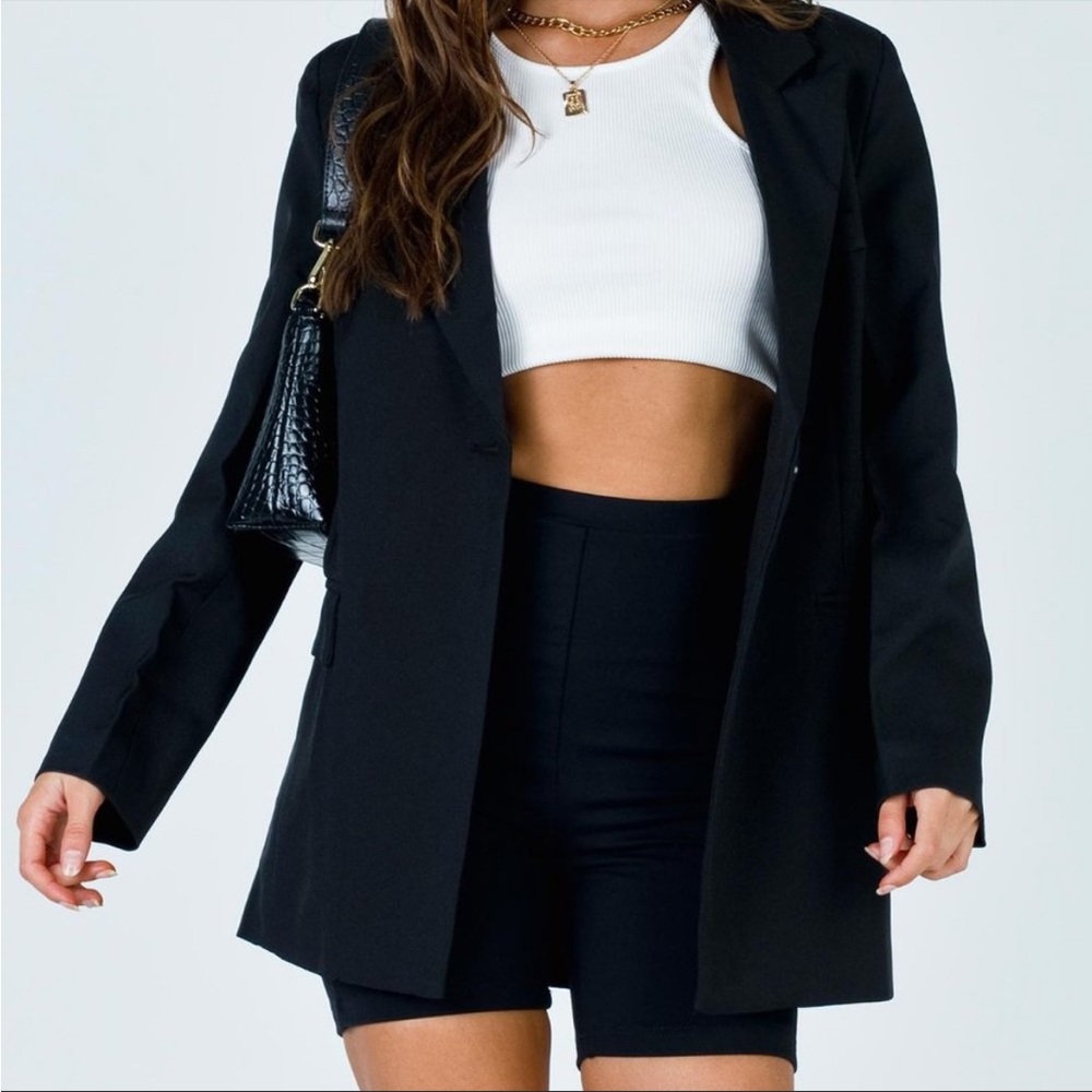 Princess Polly Nessie Black Blazer Jacket suit